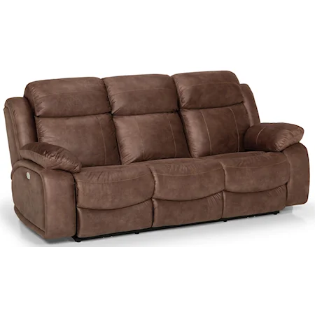 Casual Dual Reclining Power Sofa with USB Ports